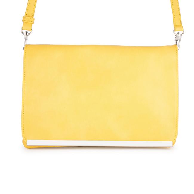 Martha Yellow Leather Purse Clutch With Silver Hardware Martha Yellow Leather Purse Clutch With Silver Hardware