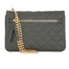Alexis Grey Quilted Faux Leather Clutch With Gold Chain Wristlet
