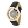 Cecelia Gold Boyfriend Watch With Black Leather Band