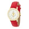 Natalie Gold Nautical Watch With Red Leather Band