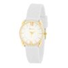 Mina Gold Classic Watch With White Rubber Strap