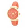 Reyna Gold Coral Leather Cuff Watch