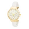 Reyna Gold White Leather Cuff Watch
